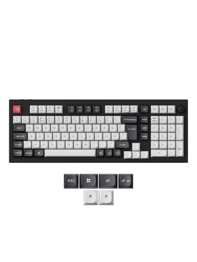 Keychron Q5 HE 96% Knob Wireless Tri Mode QMK Gateron 2.0 Magnetic Switch Carbon Black Gamingtastatur Nordisk Svart Keychron Q5 HE 96% Knob Wireless Tri Mode QMK Gateron 2.0 Magnetic Switch Carbon Black Gamingtastatur Nordisk Svart