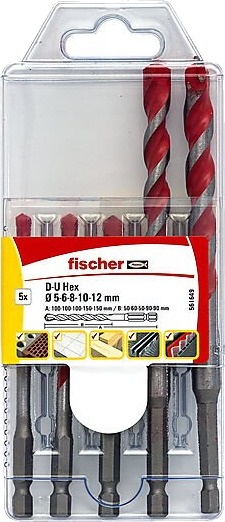 Fischer borsett universal 5 12 mm 5 stk
