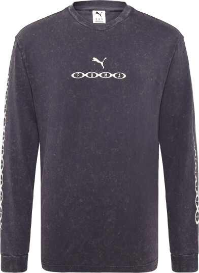 PUMA Run Culture Collective Relaxed Washed Graphic Long Sleeve Grey XL