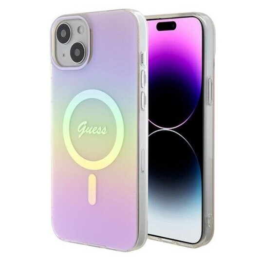 Guess Harddeksel til iPhone 15 Plus 6,7" MagSafe Iml Iriserende Rosa