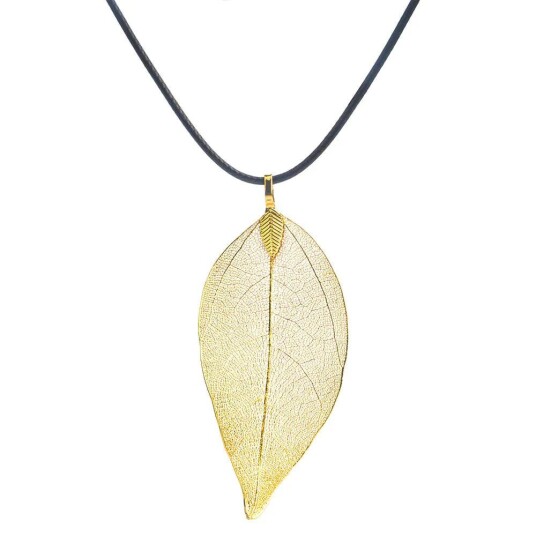 Bladet halskjede Gold plated