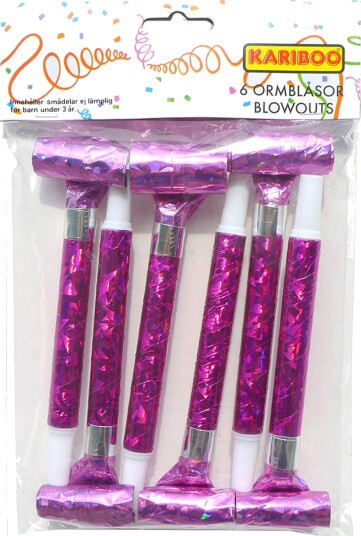 Kariboo International Ab Partyfløyte Hologram Rosa 6-stk 349361