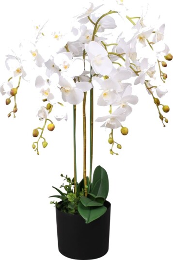 vidaXL Kunstig orkidè med potte 75 cm hvit vidaXL Kunstig orkidè med potte 75 cm hvit