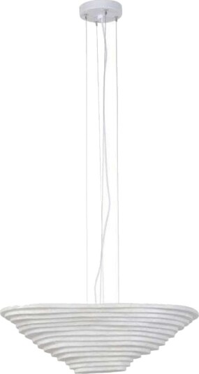 Nebulis pendellampe S lengde 58 cm hvit silke – Forestier   Stue   Design   Stoff / Tekstil   Med skjerm