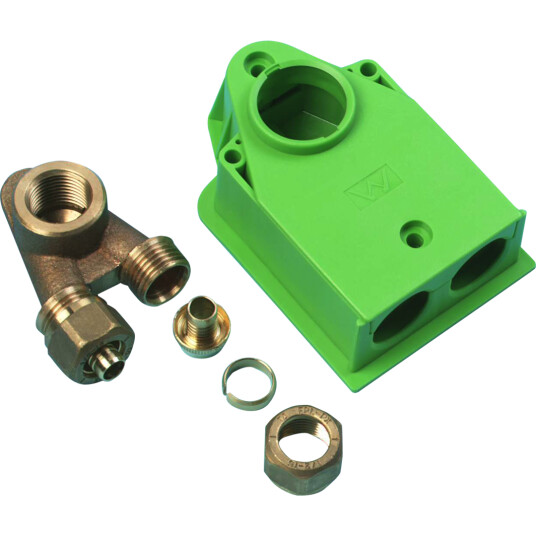 Uponor Koblingsboks IV 2x15mm Messing for Overvanns- og Drensrør