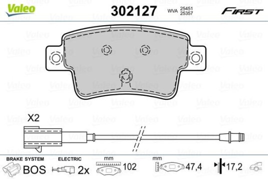 Bremseklosser VALEO 302127