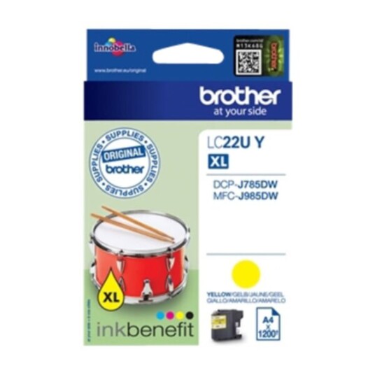 Brother LC22U Y blekkpatron - Original - Gul 1200 sider