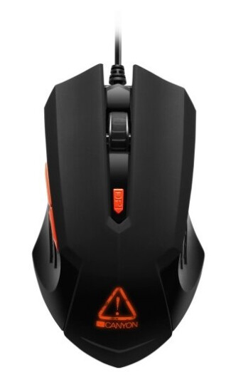 Canyon Star Raider Høyre Hendt Optisk Usb Type-A 3200 Dpi Sort Oransje