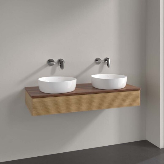 Villeroy & Boch Antao Servantskap med 1 skuff 120x50x19 cm m/lys Eik/Valnøtt Villeroy & Boch Antao Servantskap med 1 skuff 120x50x19 cm m/lys Eik/Valnøtt