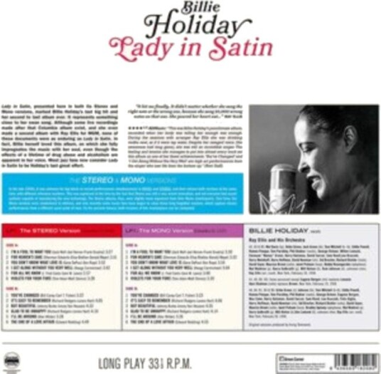 Billie Holiday Lady In Satin The Stereo Mono Versions Uk Vinyl