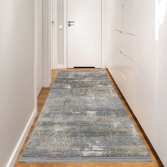 Naveena Gangmatte 100x400 cm Rektangulær - Grå/Beige/Creme
