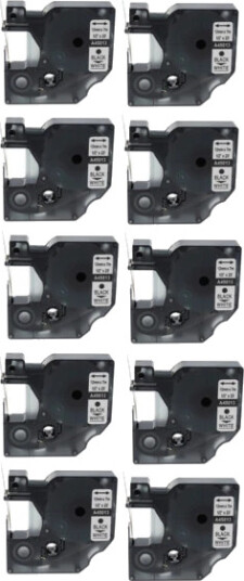 TB 45013 D1 Tape 10 stk Sort på Hvit 12mm (7m) erstatter Dymo S0720530