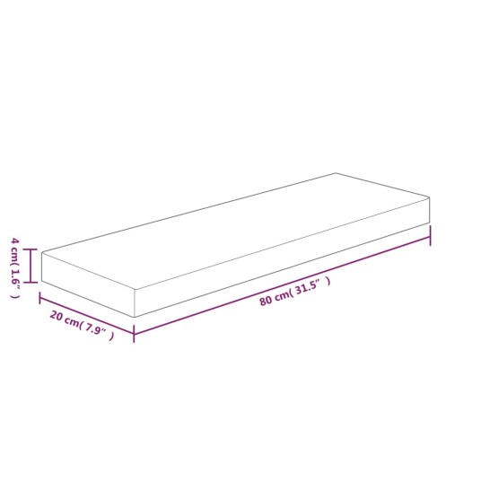 vidaXL Hylleplate 80x20x4 cm ubehandlet heltre eik vidaXL Hylleplate 80x20x4 cm ubehandlet heltre eik