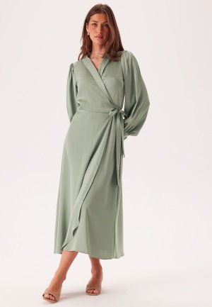 VILA Vienna Ravenna L/S Ankle Wrap Dress Green Milieu 34