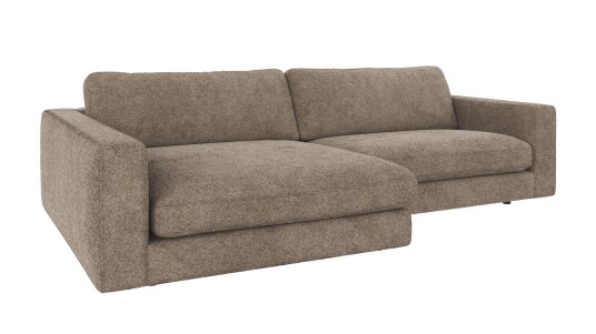 Rowico Home Duncan 3 seters sofa med sjeselong V Mørk beige Anna 6 258 x 150 x 78 cm Beige
