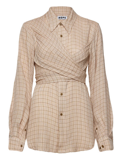 Hope Twisty Shirt Airy Pink Check-40 - Beige - 42 Hope Twisty Shirt Airy Pink Check-40 - Beige - 42