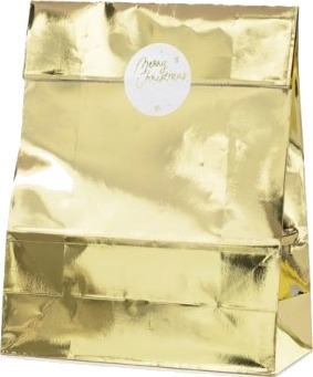 Partydeco Tnp14, Gavepapirbag, Gull, Monokromatisk, Julaften, Metallisk, Julaften