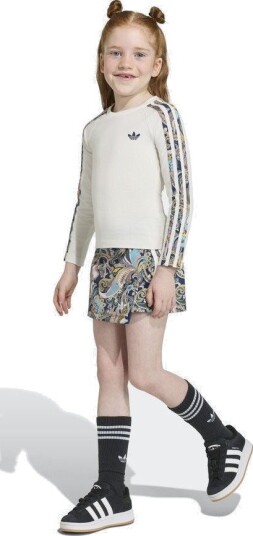 adidas Liberty London Slim 3 Stripes Long Sleeve Top / Wrap Skort Sett
