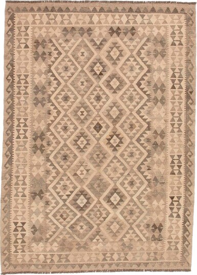 Bargi   Ullteppe Kelim Raw Natural 151x210 cm   Grå