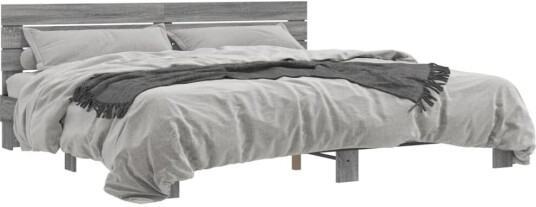 Sengeramme grå sonoma 180x200 cm konstruert tre og metall 8721102614316