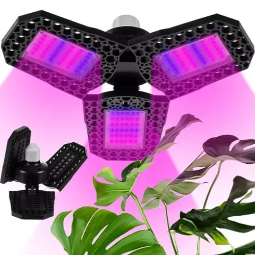 Plante Lampe - Plantebelysning med 3 LED-paneler Plante Lampe - Plantebelysning med 3 LED-paneler