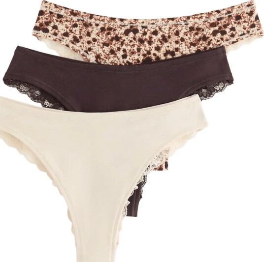 Lindex 3 Pack Brazilian Briefs   DARK DUSTY BROWN   M