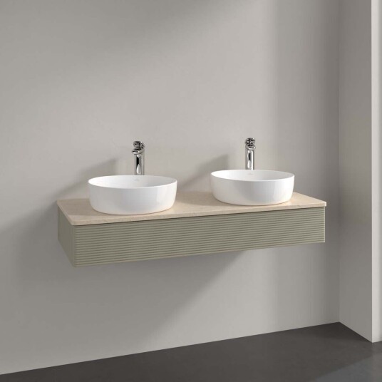 Villeroy & Boch Antao Servantskap med 1 skuff 120x50x19 cm u/lys Steingrå/Crème Villeroy & Boch Antao Servantskap med 1 skuff 120x50x19 cm u/lys Steingrå/Crème