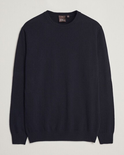 Oscar Jacobson Valter Wool/Cashmere Round Neck Navy Oscar Jacobson Valter Wool/Cashmere Round Neck Navy