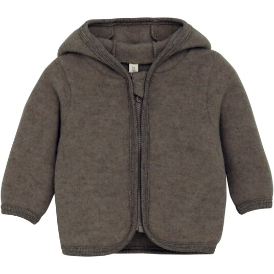 Huttelihut Brown Melange Jacket Ears Wool Fleece 86