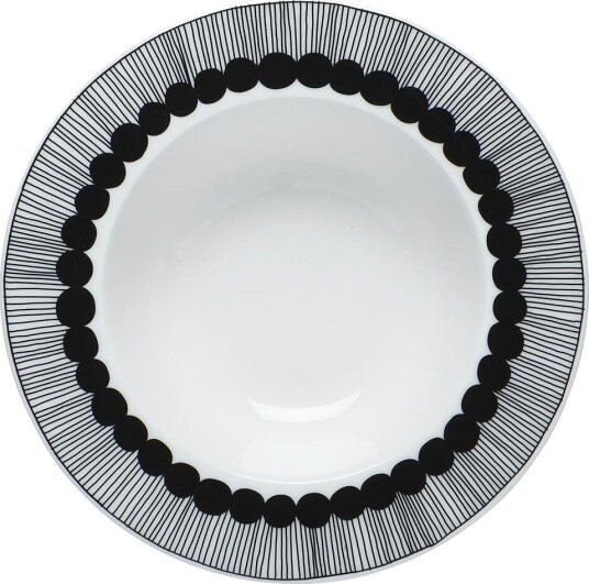 Marimekko Siirtolapuutarha dyp tallerken Ø 20 cm svart-hvit Marimekko Siirtolapuutarha dyp tallerken Ø 20 cm svart-hvit