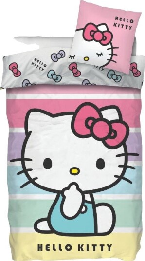 Hello Kitty Sengesett I Bomull 140 X 200cm