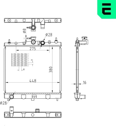 ERA 673571 Radiator motorkjøling ERA 673571 Radiator motorkjøling