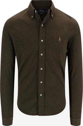 Ralph Lauren Featherweight Mesh Shirt - Wilson Olive Heather M Ralph Lauren Featherweight Mesh Shirt - Wilson Olive Heather M