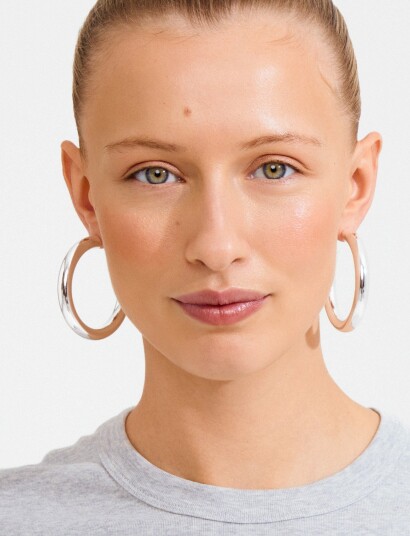 Pilgrim Tovin Hoop Earrings Silver Plated Silver ONE SIZE