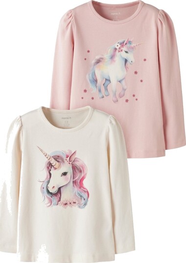 Name It Gensere - 2-pack - NmfKimia - Antique White/Lotus - Name It - 3 år (98) - Genser Hvit Rosa