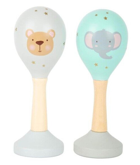 Small Foot Wooden Baby Rattle Maracas Animal Set of 2