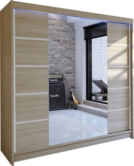 Canderbury Garderobe med Speil 180x215 cm - Beige