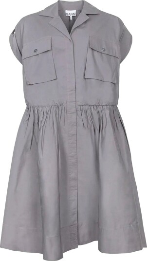 Ganni Cotton Dress - QUIET SHADE - 38