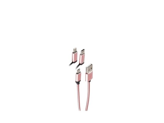 Shiverpeaks Bs14-50074, 1 M, Usb A, Usb C/Micro-Usb B/Lightning, Usb 2.0, 0,48 Gbit/S, Rosegull