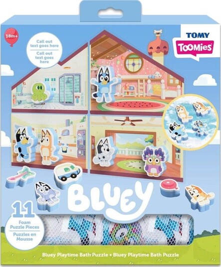 TOMY Toomies Bluey’s House Bath Stickers MULTI One Size