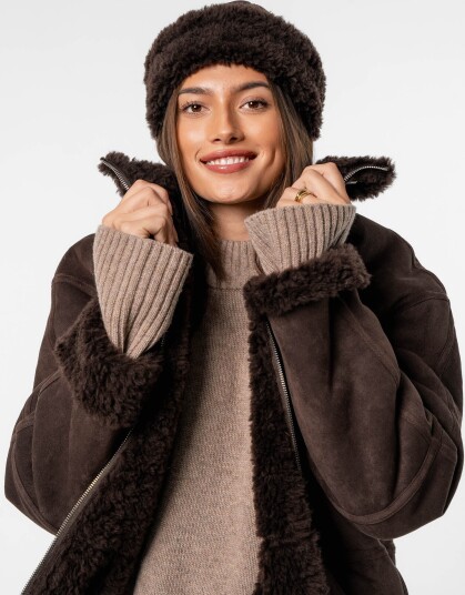 Løøv Erica Shearling Hat Brun ONE SIZE Løøv Erica Shearling Hat Brun ONE SIZE