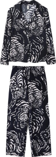 Desmond and Dempsey Tigress Jersey Long Pyjama Set   TIGRESS BLACK   XL