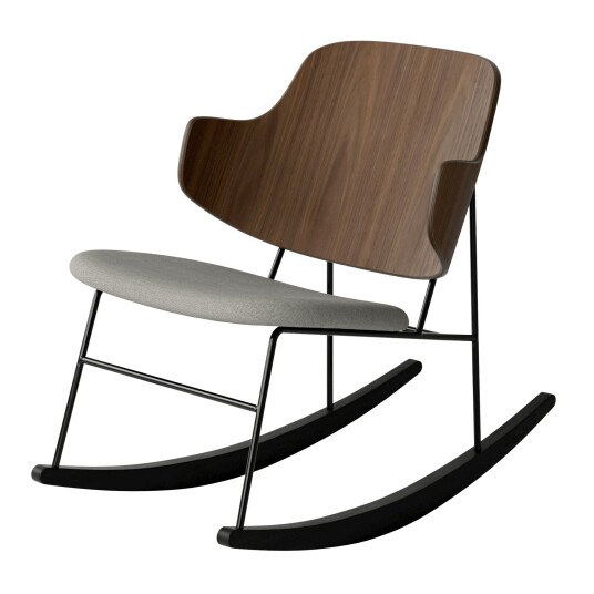 Audo Copenhagen The Penguin Rocking Chair Upholstered Seat Black Steel / Walnut / Re-Wool 218