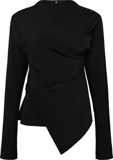 Topshop Tstippa Bat Sleeve Top Wvn BLACK 34