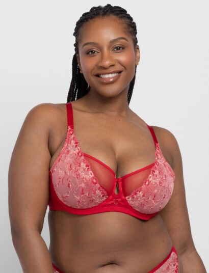 Dorina Erin Wired Bra   Red   85 C