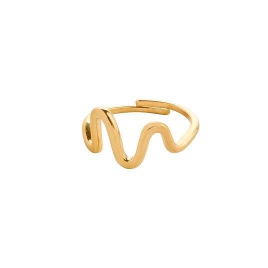 Pilgrim LULU wavy stack ring gullbelagt
