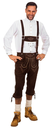 Wilbers &amp: Wilbers Lederhosen Super Deluxe Mørkebrun - Large