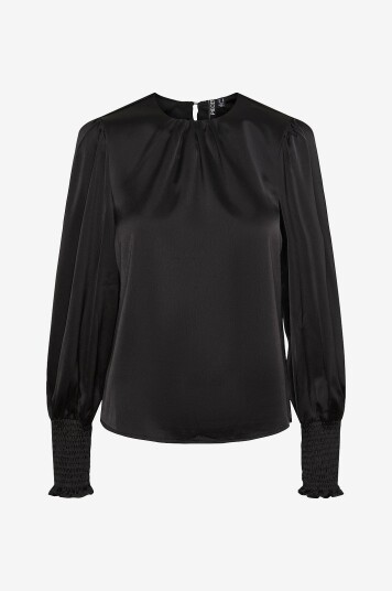 pieces - Bluse pcNorella LS Top - Svart