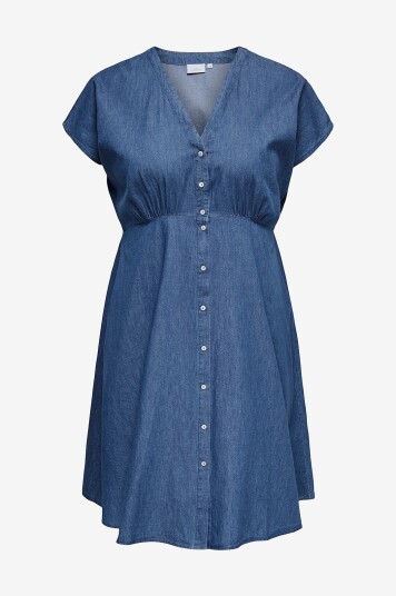 Only Carmakoma Denimkjole Carnova Azure Blk Dress Wvn Blå