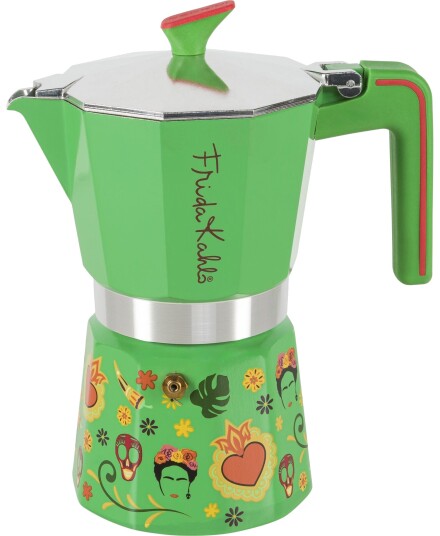 Pedrini 6 koppers Frida Kahlo espressokanne gr??nn Pedrini 6 koppers Frida Kahlo espressokanne gr??nn